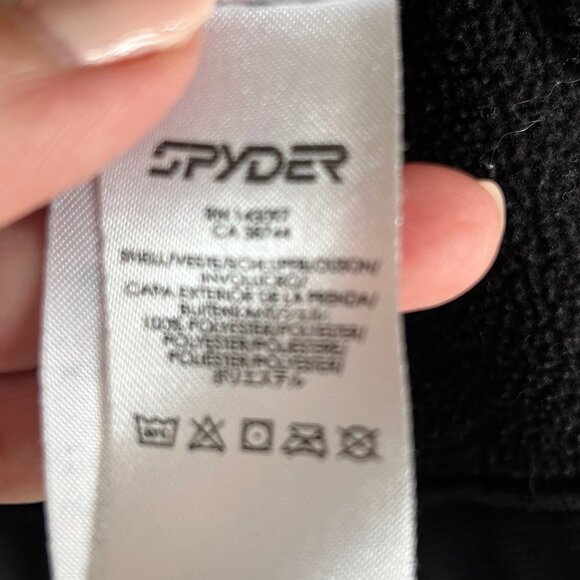 Spyder Core Sweater Zip Front Jacket Fleece Lined Zip Pockets Black Womens Sz XL - Picture 10 of 11